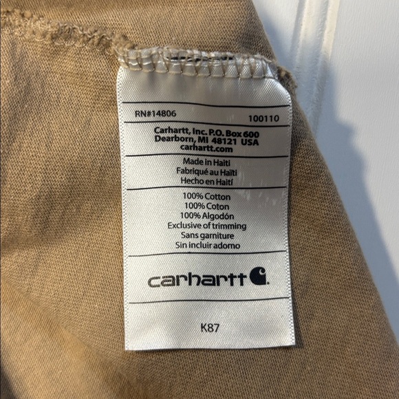 Carhartt Men's Brown Pocket Tee XL - Picture 5 of 5